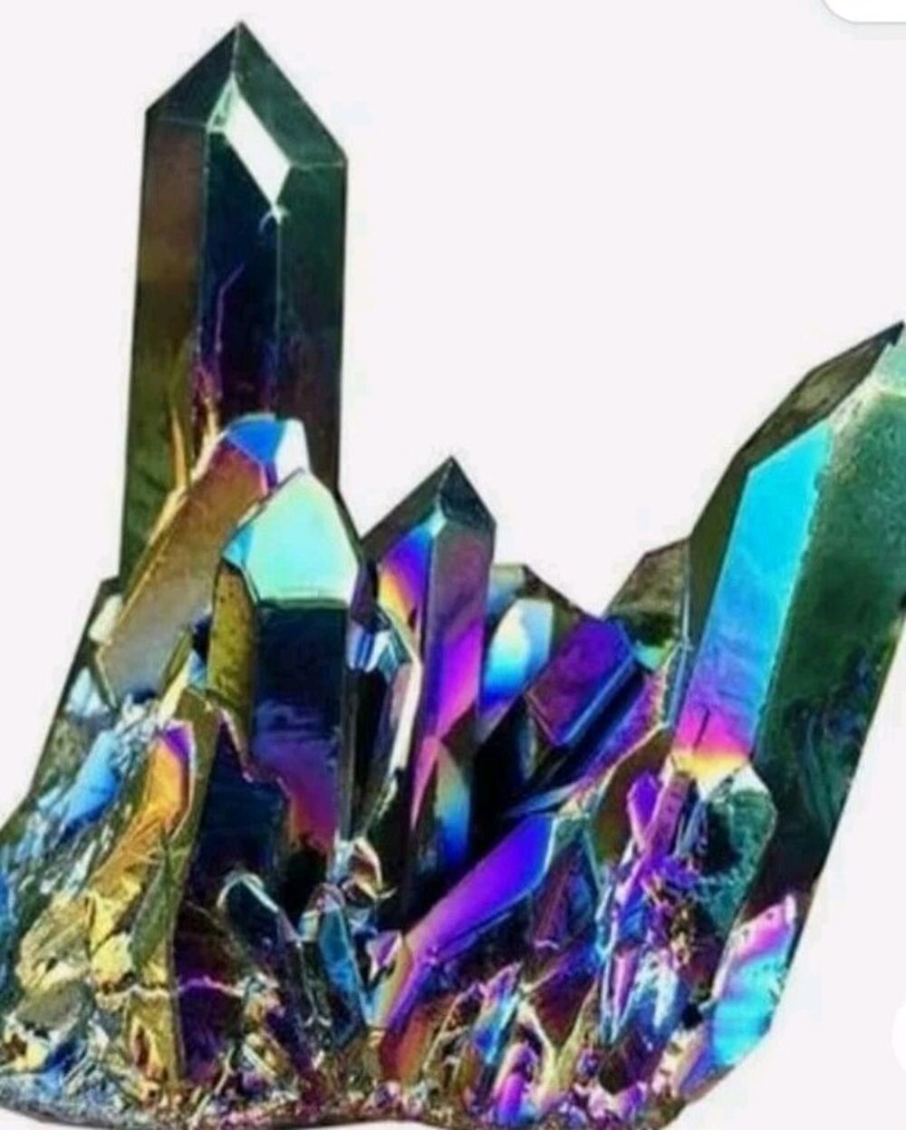 Natural Rainbow Titanium Quartz Cluster